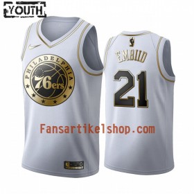 NBA Philadelphia 76ers Trikot Joel Embiid 21 Nike 2019-2020 Weiß Golden Edition Swingman - Kinder